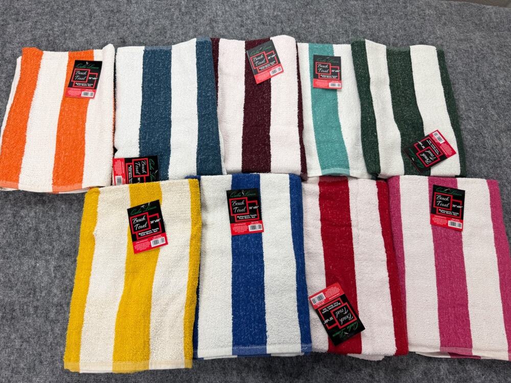 Quba Linen Beach Towel 30x60 Pool Spa Bath Pick Color Striped Sauna Lounge